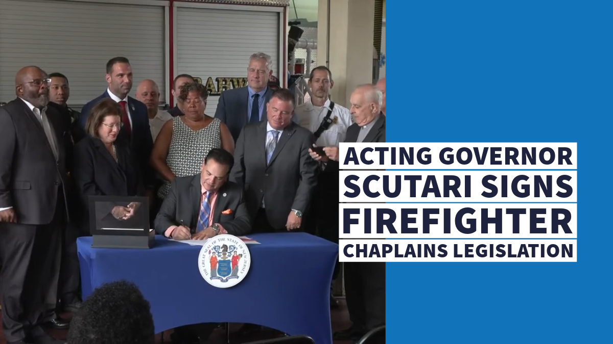 Acting Governor Scutari Signs Firefighter Chaplains Legislation