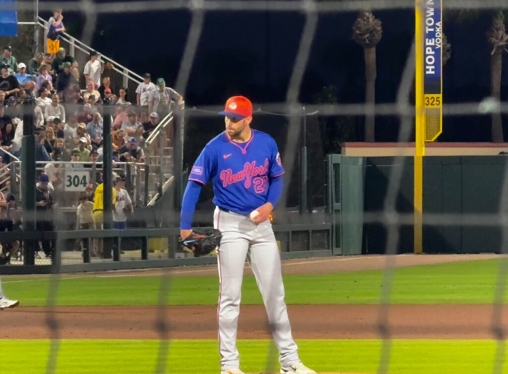 New York Mets' David Peterson, March 8th 2025 at Roger Dean Chevrolet in Jupter, FL.
